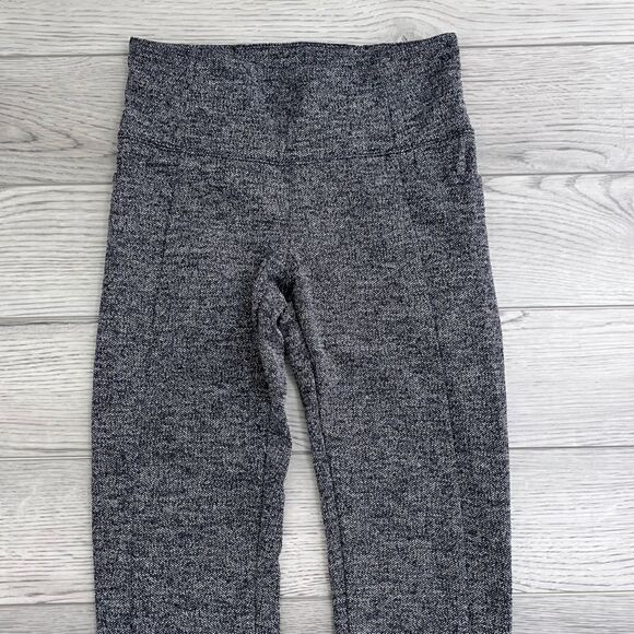 Athleta Women Size XS Gray Herringbone Mercer Pullon Tights Leggings Pockets Gym - Picture 9 of 11